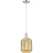 Preston 1 Light 6.75 inch Brushed Satin Nickel Mini Pendant Ceiling Light in Mercury Glass