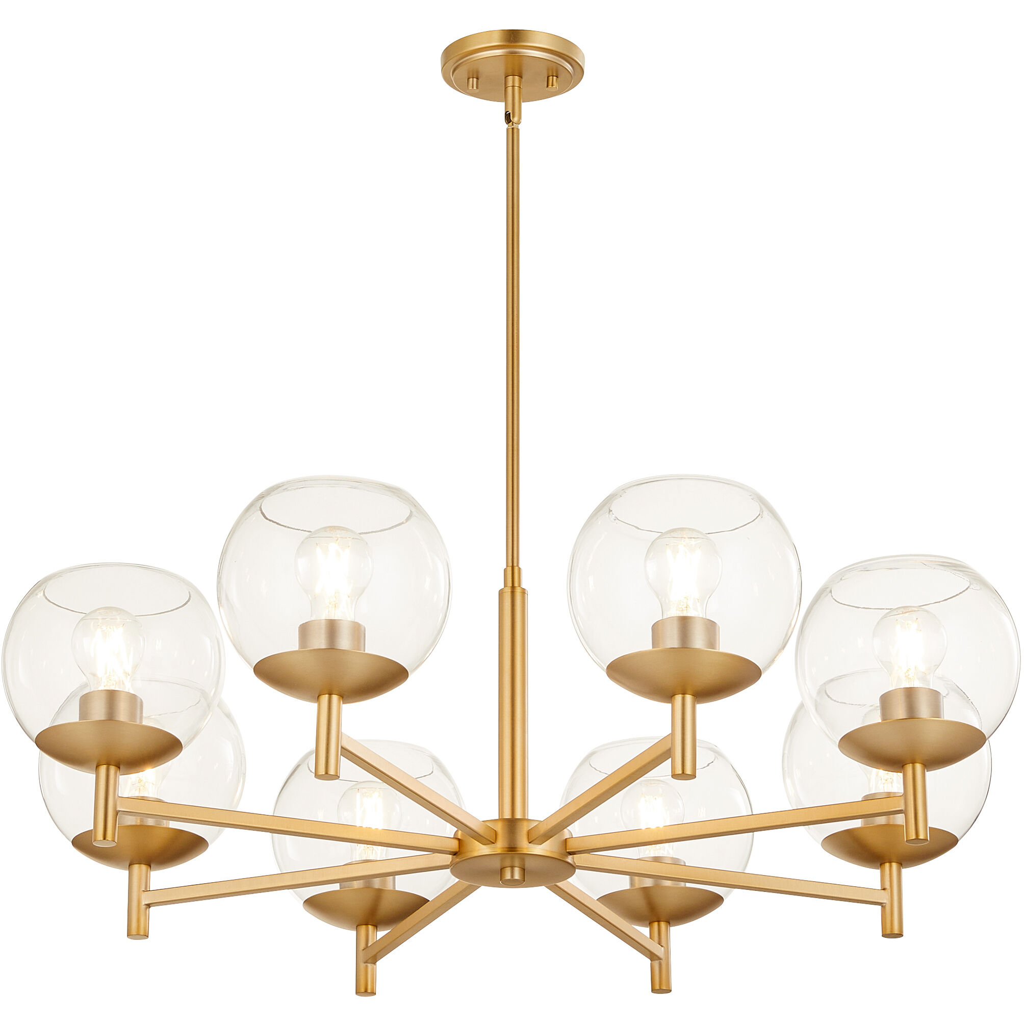 Lyon 8 Light 34 inch Aged Brass Chandelier Ceiling Light