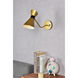 Halycon 1 Light 16.6 inch Brass and Black Bath Sconce Wall Light
