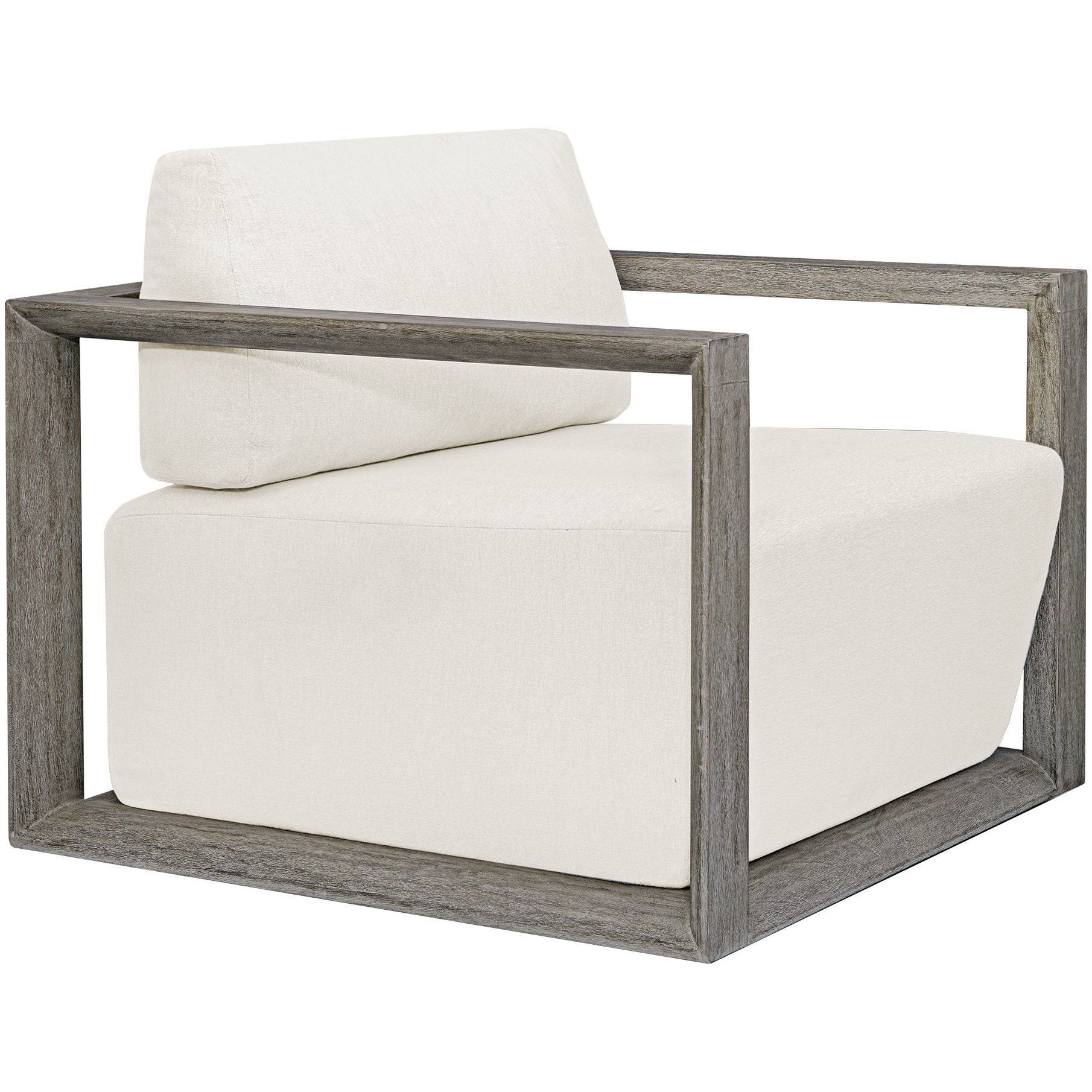 Remsen Weathered Gray and Oyster White Outdoor Lounge Chair