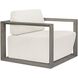 Remsen Weathered Gray and Oyster White Outdoor Lounge Chair