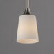 Hudson 1 Light 4.75 inch Satin Nickel Mini Pendant Ceiling Light in Satin White