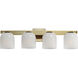 Scoop 4 Light 29.5 inch Natural Aged Brass Bath Vanity Wall Light in Marble