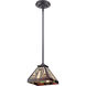 Stephen 1 Light 8 inch Vintage Bronze Mini Pendant Ceiling Light, Naturals