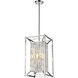 Canada 4 Light 12.6 inch Chrome Chandelier Ceiling Light, Rectangular Cage, Chrome Metal
