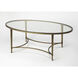 Butler Loft Monica Gold 50 X 30 inch Antique Gold Cocktail Table, Oval