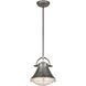 Urbanite 1 Light 9 inch Weathered Zinc with Polished Nickel Mini Pendant Ceiling Light