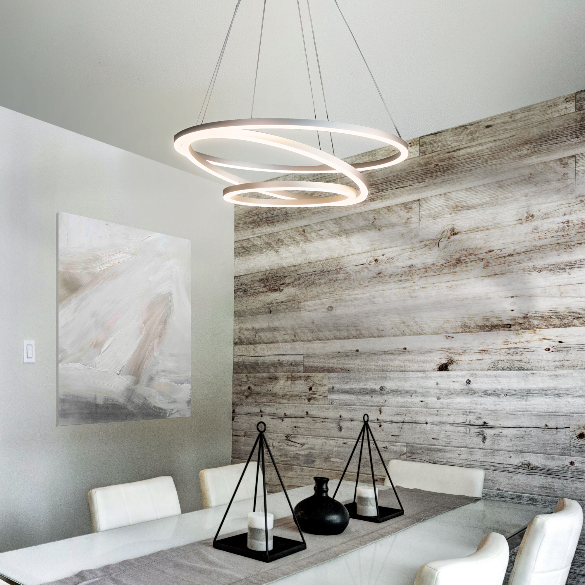 Tania Trio 31.5 inch Silver Chandelier Ceiling Light