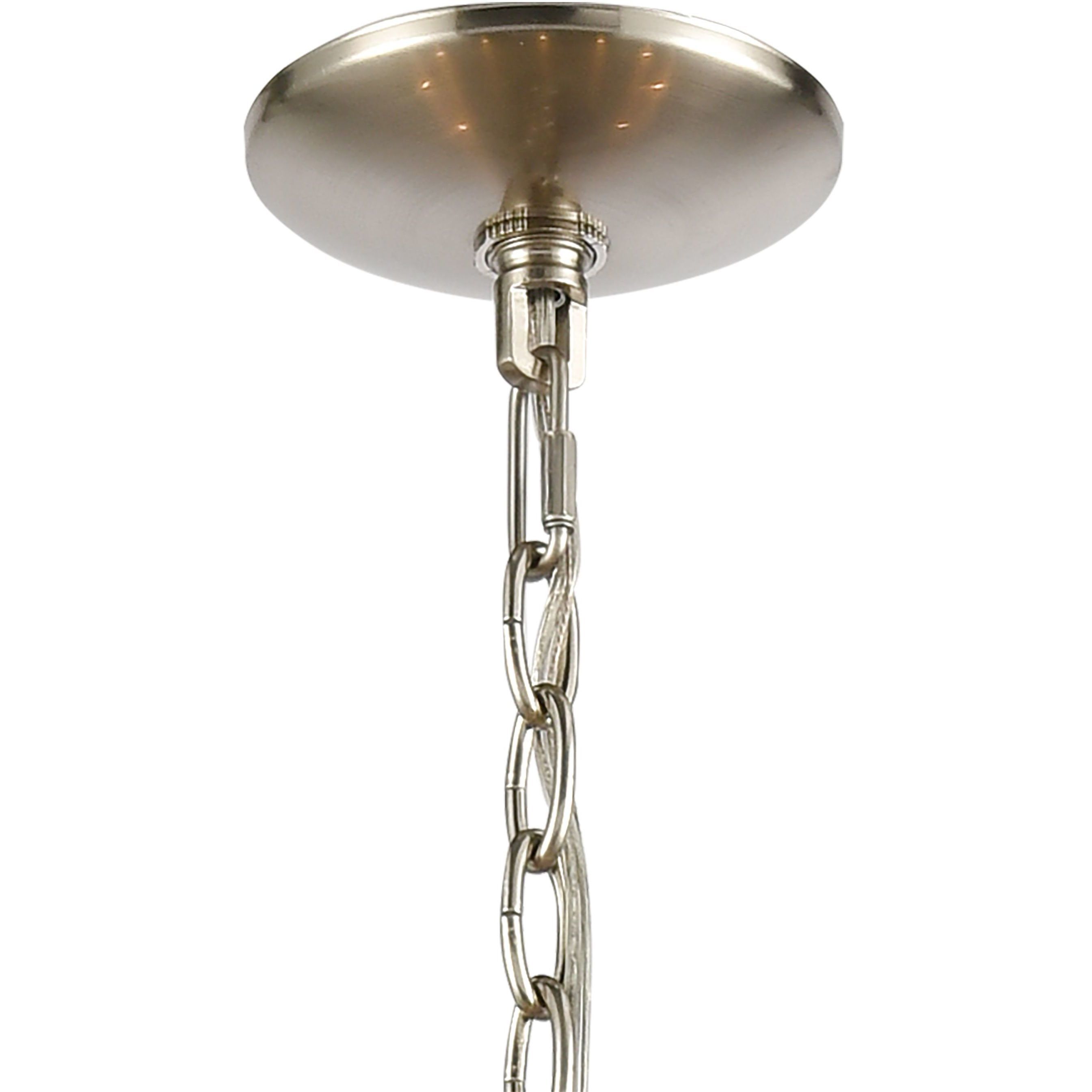 Ramsey 10 Light 34 inch Satin Nickel with Beechwood Chandelier Ceiling Light