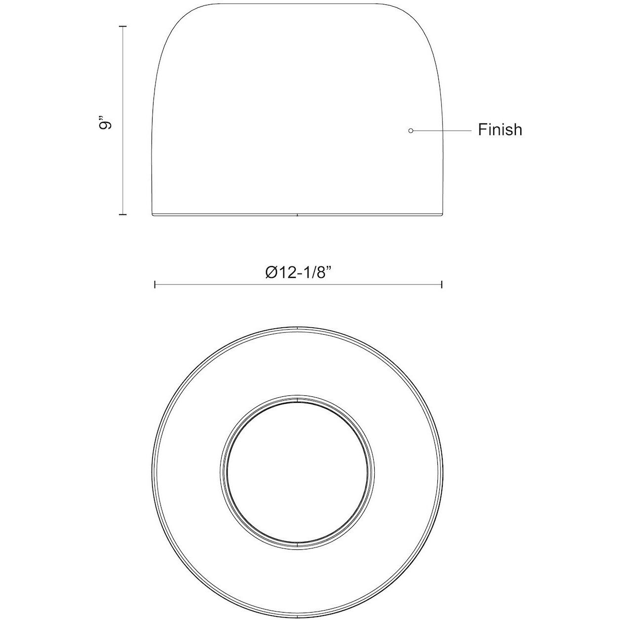 Cayne LED 12.13 inch Black and White Flush Mount Ceiling Light