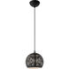 Chantily 1 Light 8 inch Black with Brushed Nickel Accents Pendant Ceiling Light