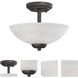 Tia 2 Light 11.75 inch Painted Bronze Semi Flush Mount Ceiling Light