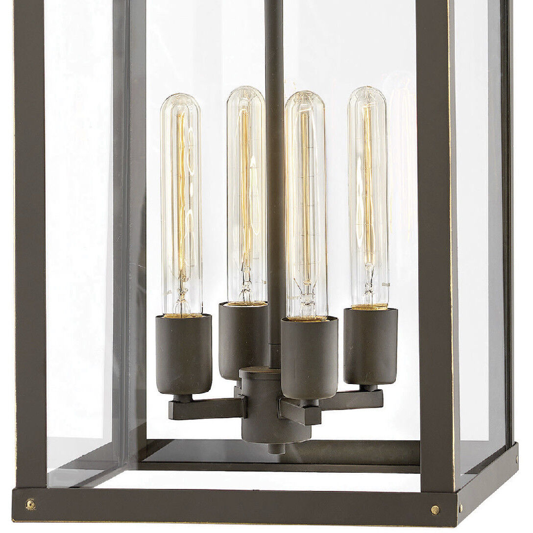 Open Air Porter 4 Light 12 inch Oil Rubbed Bronze Outdoor Hanging in Non-LED, Estate Series