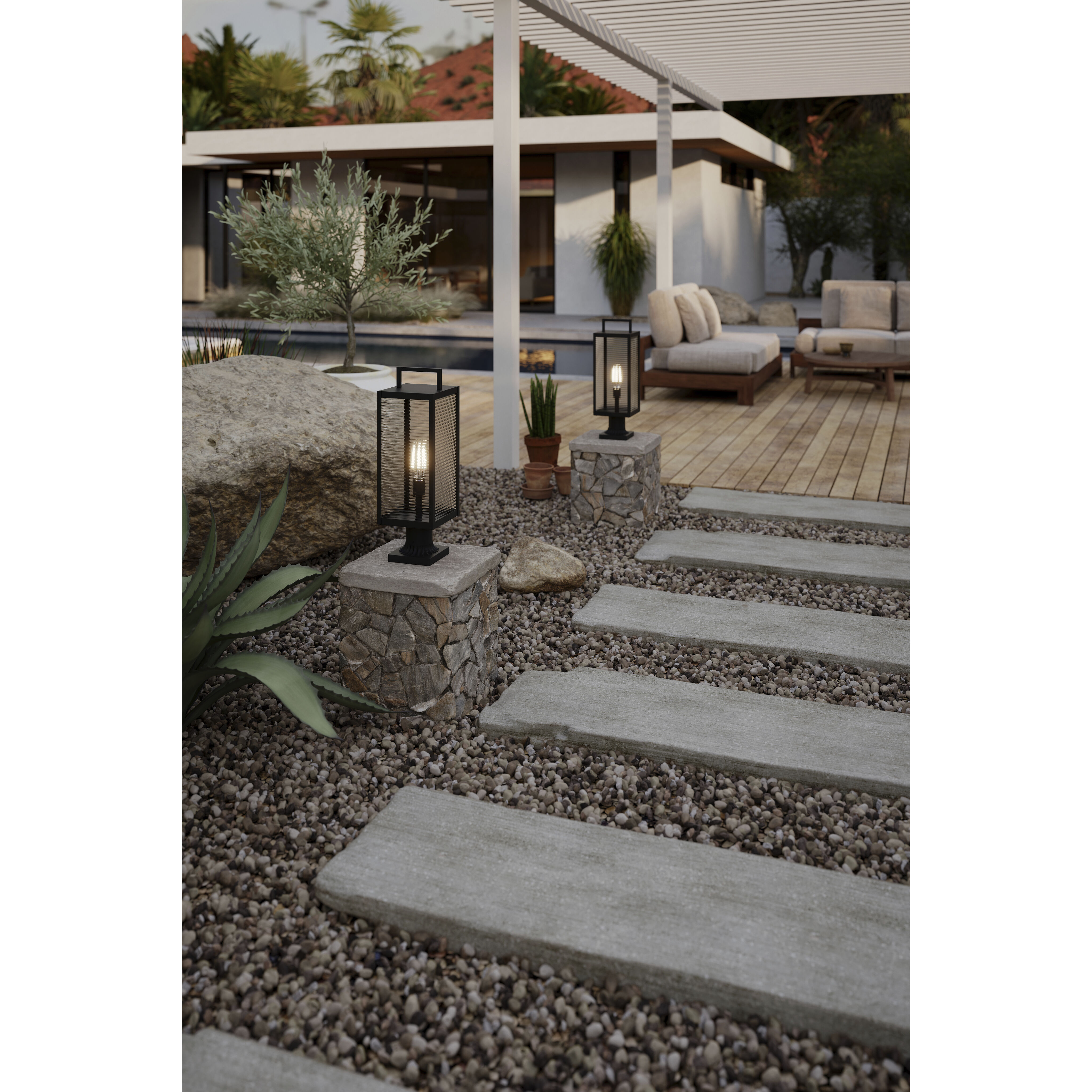 Edgewood 1 Light 21.5 inch Dark Matte Black Outdoor Post Mount