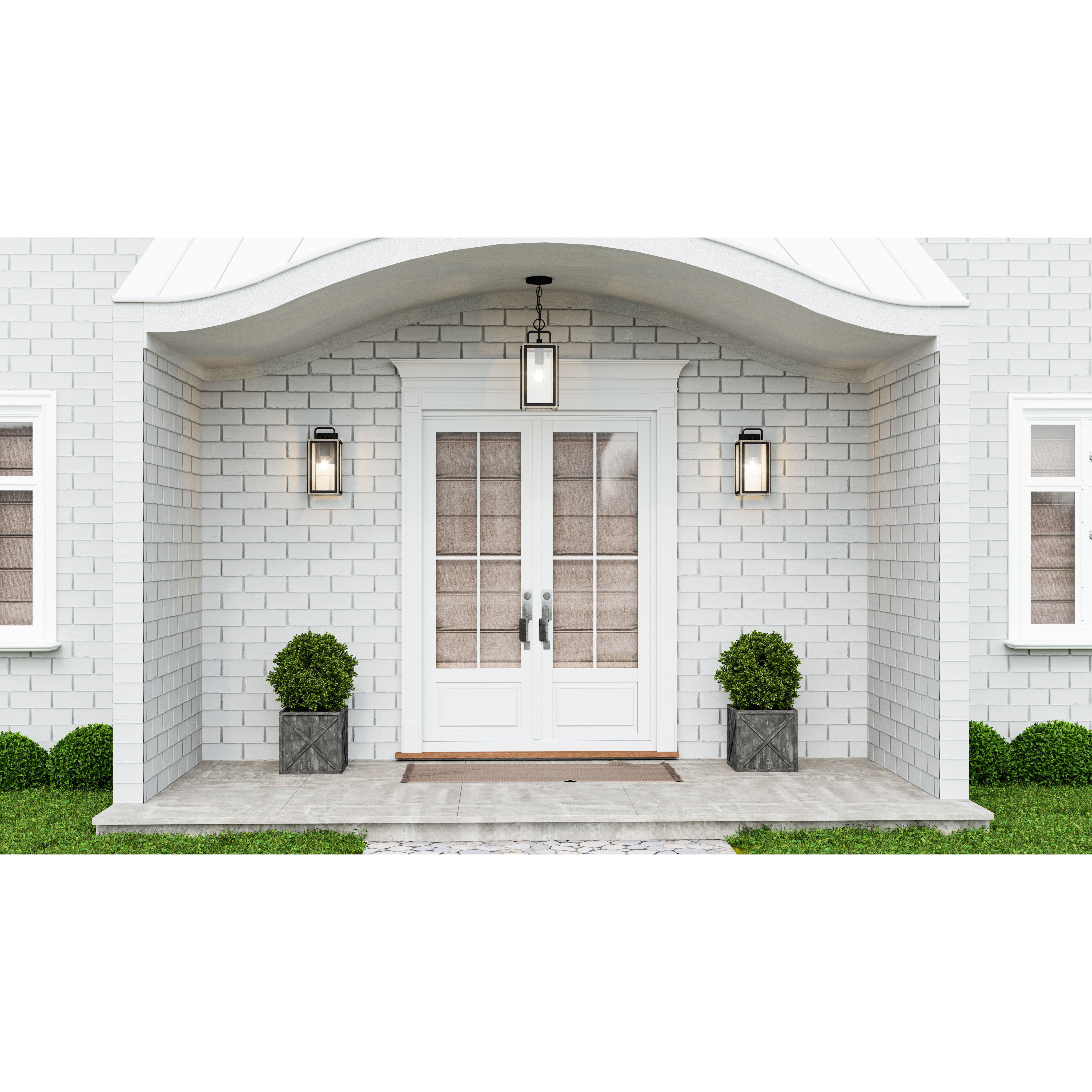 Bramshaw 1 Light 16 inch Matte Black Outdoor Wall Lantern