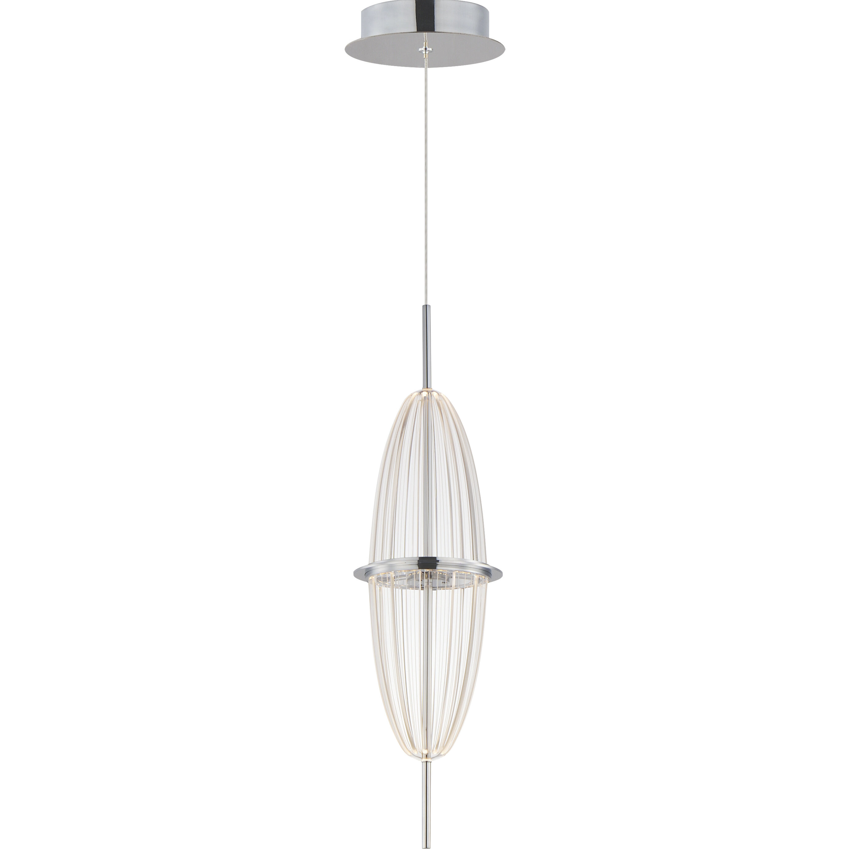 Quasar LED 5.5 inch Polished Chrome Single Pendant Ceiling Light