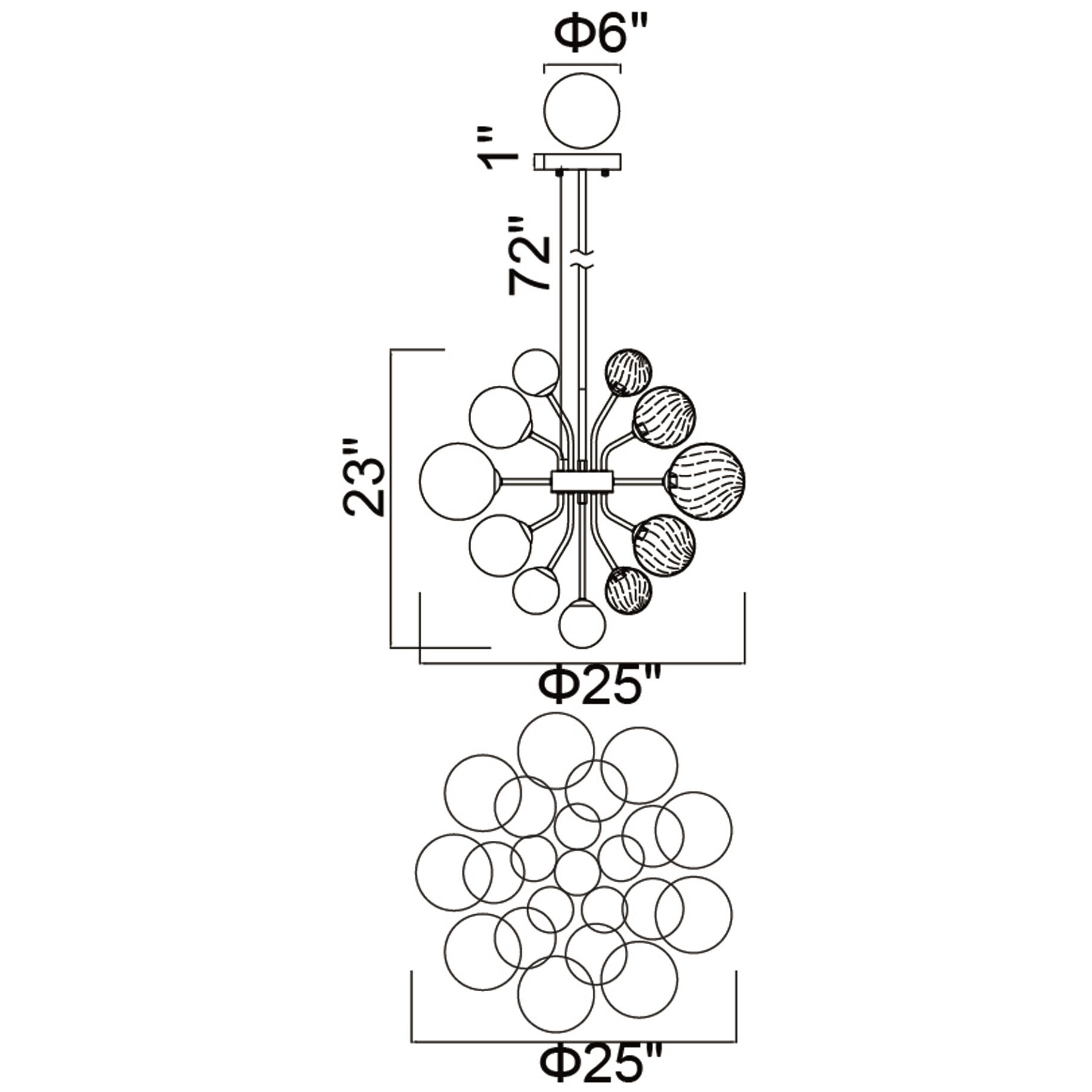 Pallocino LED 25 inch Chrome Down Chandelier Ceiling Light