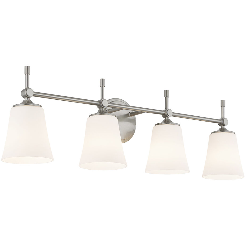 Fusion Collection - Tulsi Family 4 Light 32.5 inch Brushed Nickel Bath/Vanity Wall Light, EVOLV