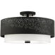Noria 4 Light 20 inch Black Semi Flush Ceiling Light