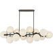 Vino Island Light Ceiling Light in Dark Bronze, White Etched Alabaster Glass