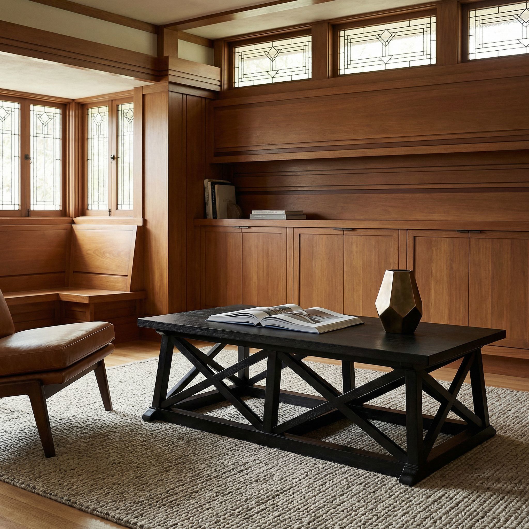 Sutton 60 X 34 inch Hand Rubbed Black Coffee Table