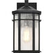 Raiden 14 inch Matte Black Outdoor Wall Lantern, Small