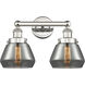Fulton 2 Light 15.5 inch Polished Nickel Bath Vanity Light Wall Light in Plated Smoke
