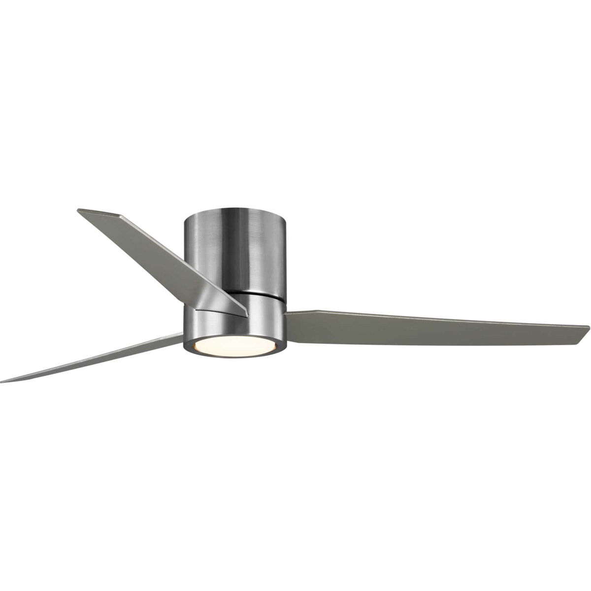 Chase 56 inch Brushed Nickel with Silver/American Walnut Blades Hugger Ceiling Fan, Progress LED
