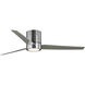 Chase 56 inch Brushed Nickel with Silver/American Walnut Blades Hugger Ceiling Fan, Progress LED