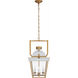 Chapman & Myers Coventry 4 Light 14 inch Matte White and Antique-Burnished Brass Lantern Pendant Ceiling Light, Small
