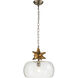 Toissant 1 Light 15.5 inch Gold Leaf and Silver Leaf Pendant Ceiling Light