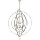 Luna 12 Light 60 inch Antique Silver Chandelier Ceiling Light