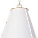 French Maid 3 Light 25.5 inch White and Natural Brass Chandelier Ceiling Light, Large