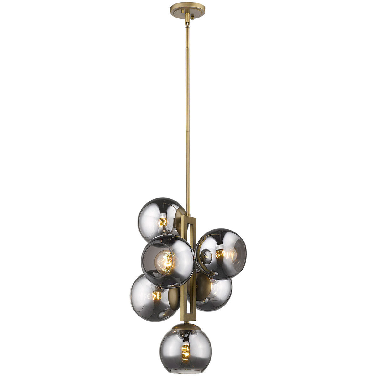Lunette 6 Light 14 inch Aged Brass Pendant Ceiling Light