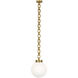 Marie Flanigan Bellamy LED 12 inch Soft Brass Globe Chandelier Ceiling Light in White Glass