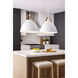 Nordic 1 Light 19 inch Tan Leather and White Single Pendant Ceiling Light