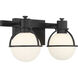 Pierce 2 Light 15.5 inch Matte Black Bathroom Vanity Light Wall Light