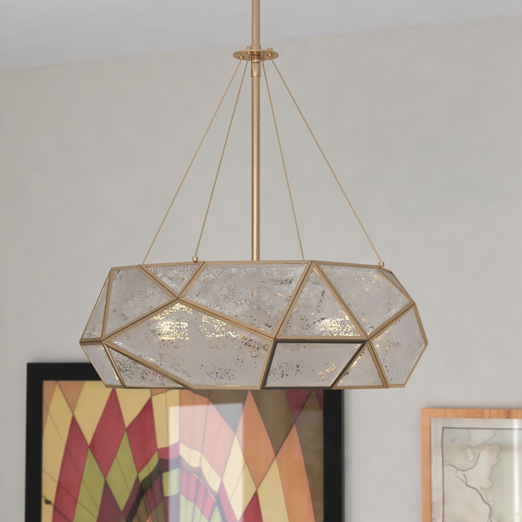 Euclid LED 20 inch Aged Brass Pendant Ceiling Light