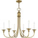 Cranford 6 Light 26 inch Antique Brass Chandelier Ceiling Light