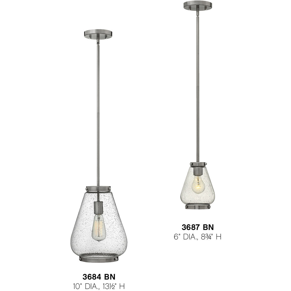 Finley 1 Light 6 inch Brushed Nickel Mini-Pendant Ceiling Light