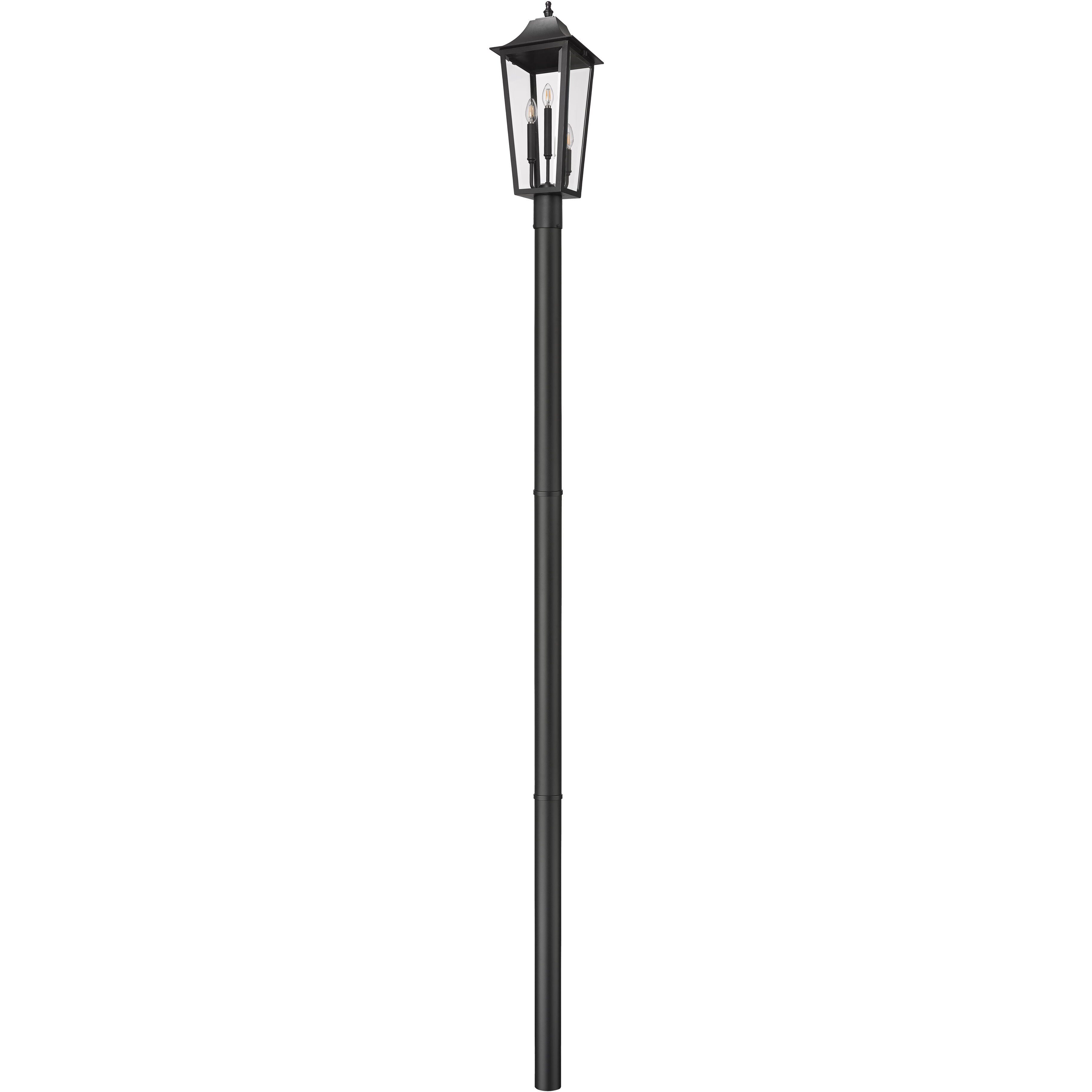 Gannon 3 Light 120.75 inch Black Outdoor Post Mounted Fixture
