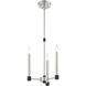 Karlstad 3 Light 12 inch Brushed Nickel with Satin Brass Accents Chandelier Ceiling Light
