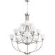 Enclave 15 Light 38.5 inch Satin Nickel Chandelier Ceiling Light