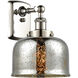 Ballston Bell LED 8 inch Polished Nickel Sconce Wall Light in Silver Plated Mercury Glass