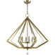 Diamond 8 Light 28 inch Antique Brass Chandelier Ceiling Light