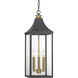 Hurstborne 3 Light 8.5 inch Dark Matte Black and Painted Legacy Brass Outdoor Hanging Lantern