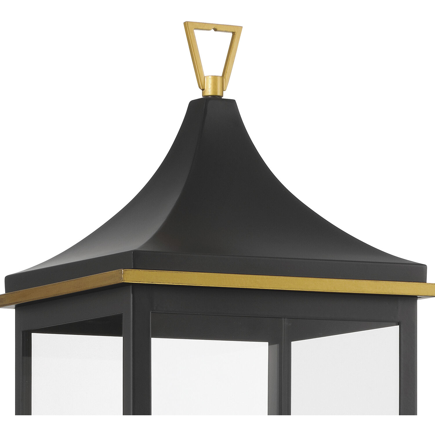 Simpson 3 Light 27.75 inch Matte Black and Textured Gold Outdoor Post