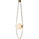 Petra 14.5 inch Vintage Brass and Cloud Glass Pendant Ceiling Light