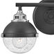 Fletcher 2 Light 16 inch Black with Chrome Vanity Light Wall Light in Black/Chrome