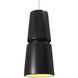 Radiance Collection 1 Light 6 inch Brushed Nickel and Carbon Matte Black and White Pendant Ceiling Light